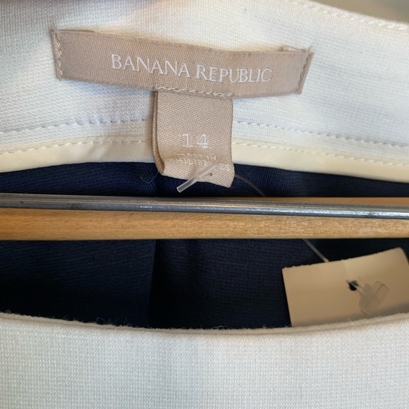 NWT Banana Republic two tone cream and dark blue dress career size 14 - Picture 6 of 11
